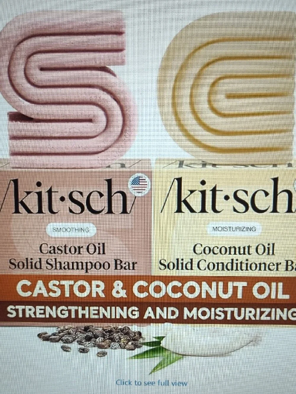Kitsch Castor Oil Solid Shampoo Bar - Kitsch Coconut Oil Solid Conditioner Bar